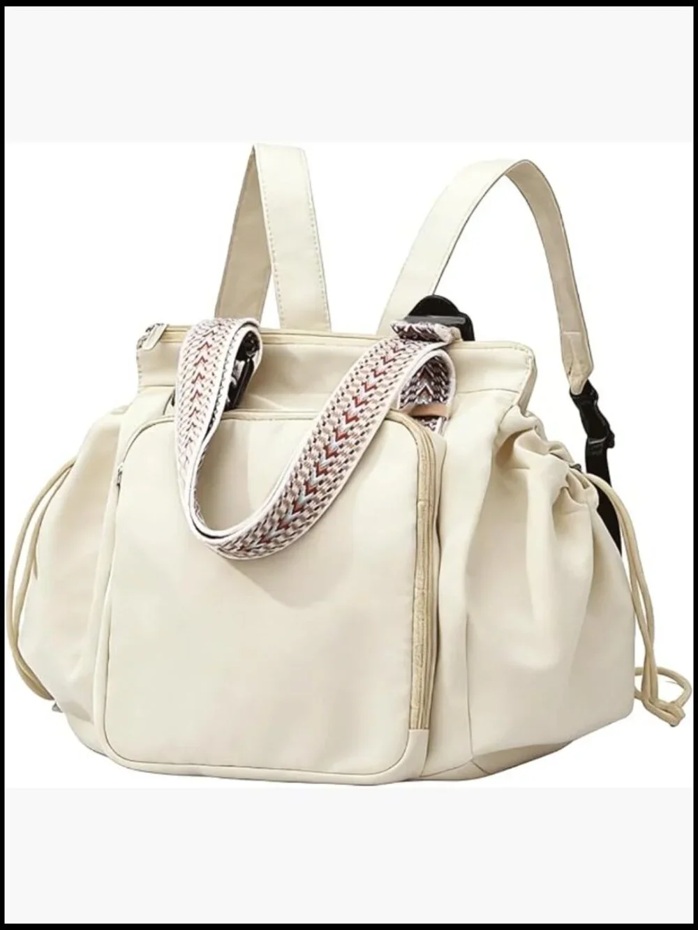 Multifunctional 3-in-1 Nylon Travel Tote Backpack Diaper Bag 15 Pockets